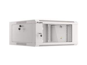 Комуникационен шкаф Lanberg rack cabinet 19" wall-mounted 4U 600 fast assembly (flat pack) grey