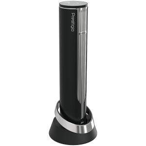 Prestigio Maggiore, smart wine opener, 100% automatic, opens up to 70 bottles without recharging, foil cutter included, premium design, 480mAh battery, Dimensions D 48*H228mm, black + silver color.