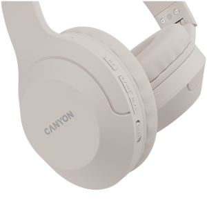 Безжични слушалки Canyon BTHS-3 Bluetooth 5.1 40mm говорители Бежов (CNS-CBTHS3BE)
