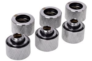 Комплект фитинги Alphacool HT 16mm - G1/4, 90°, Хром, 6-pack