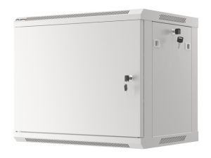 Комуникационен шкаф Lanberg rack cabinet 19" wall-mount 9U/600x450 for self-assembly with metal door grey (flat pack)