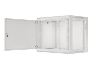 Комуникационен шкаф Lanberg rack cabinet 19" wall-mount 9U/600x450 for self-assembly with metal door grey (flat pack)