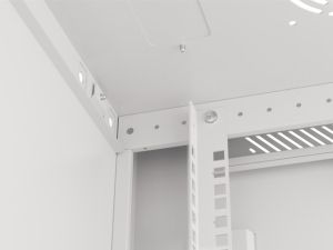 Комуникационен шкаф Lanberg rack cabinet 19" wall-mount 9U/600x450 for self-assembly with metal door grey (flat pack)