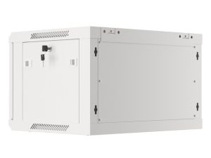 Комуникационен шкаф Lanberg rack cabinet 19" wall-mount 6U/600x450 for self-assembly with metal door grey (flat pack)