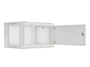 Комуникационен шкаф Lanberg rack cabinet 19" wall-mount 6U/600x450 for self-assembly with metal door grey (flat pack)