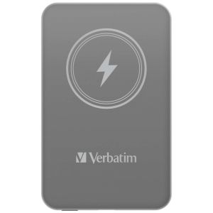 Външна батерия Verbatim MCP-5GY Power Pack 5000 mAh with UBS-C PD 20W / Magnetic Wireless Charging 15W Grey
