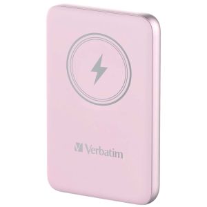 Външна батерия Verbatim MCP-10PK Power Pack 10000 mAh with UBS-C PD 20W / Magnetic Wireless Charging 15W Pink