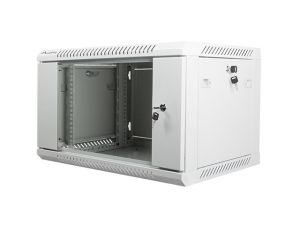 Комуникационен шкаф Lanberg rack cabinet 19" wall-mount 6U / 600x450 for self-assembly (flat pack), grey