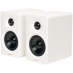 Edifier M60 Bookshelf Speakers, Bluetooth V5.3 (Hi-Res & Hi-Res Wireless), USB-C and 3.5 mm AUX inputs, 1-inch silk-dome tweeters  3-inch long-throw aluminum diaphragm mid-low drivers, 66 W (RMS), touch panel controls, White