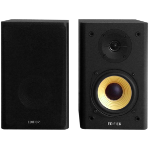 Edifier R1000T4 2.0 Bookshelf Speakers, RCA, 0.5-inch Tweeters, 4-inch Drivers, 24W (RMS), Control Buttons, Black