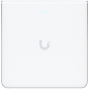 UBIQUITI U6 Enterprise In-Wall, 10 spatial streams, 115 m² (1,250 ft²) coverage, 600+ connected devices, Powered using PoE+/PoE++, (4) GbE ports with (1) PoE output, 2.5 GbE uplink.