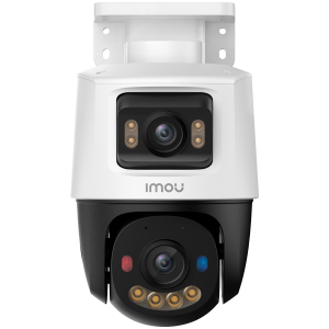 Imou Dual-Lens PoE Outdoor Smart IP PTZ Camera, 5MP+5MP, 3.6mm 76H, 0-260 Pan, 0-25 Tilt, IR up to 30m, H.265, 15 fps, 8x digital zoom, Motion detection, crossing line, Mic and Speaker, micro SD up to 512GB, 1x RJ45, PoE DC 12V, 1A