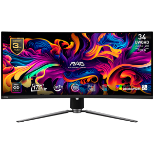 Геймърски монитор MSI MAG 34" UWQHD QD-OLED 175Hz (9S6-3DD04T-001)