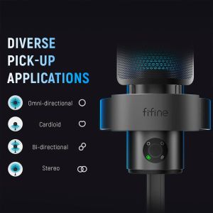 Настолен микрофон FIFINE A9 RGB 4 Polar Patterns- Black