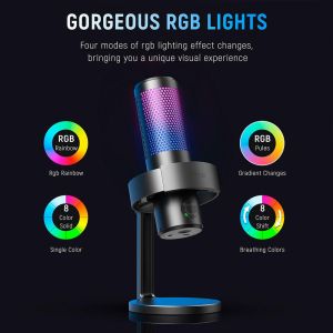 Настолен микрофон FIFINE A9 RGB 4 Polar Patterns- Black