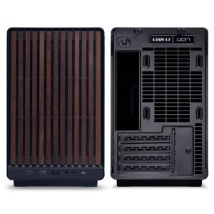 Кутия Lian Li DAN A3-mATX Wood Edition Black, Tempered Glass, Micro Tower