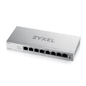 Комутатор ZyXEL GS1200-8HP v3, 8 Port Gigabit PoE+ webmanaged Desktop Switch, 4x PoE, 68 Watt