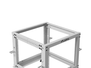 Комуникационен шкаф Lanberg open rack 19" 9U 600x600-1100 adjustable, grey