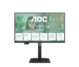 Монитор AOC 24P4CV, 23.8" IPS WLED, 1920x1080@120Hz, 4ms GtG, 300cd m/2, 1500:1, 50M:1 DCR, Adaptive Sync, FlickerFree, Anti-Blue Light, 2Wx2, Tilt, Height Adjust, Pivot, Swivel, HDMI, DP, USB hub, RJ45