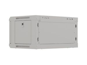 Комуникационен шкаф Lanberg rack cabinet 19" wall-mount 4U/540x350 (flat pack) with glass door grey