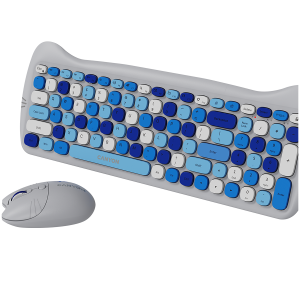 Комплект клавиатура и мишка Canyon Kitty Edition 2.4GHz Безжичен Scissor 1600DPI Син (CNS-HSETW6BL)