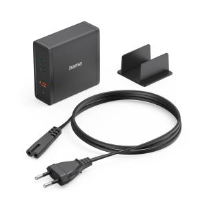 HAMA Зарядна станция 140W, USB-C, 3 порта, GaN, Power Delivery (PD)