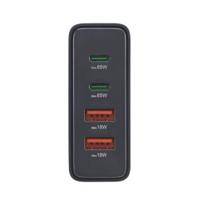 HAMA Зарядна станция 65 W, GaN, Fast Charger, 2 x USB-C, 2 x USB-A, PD