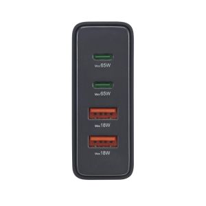 HAMA Зарядна станция 65 W, GaN, Fast Charger, 2 x USB-C, 2 x USB-A, PD