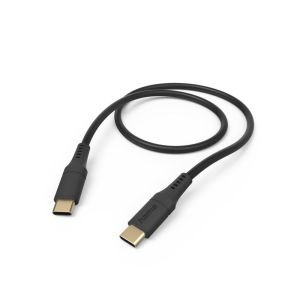HAMA Кабел за зареждане "Flexible", USB-C - USB-C, 1.5 м, силиконов, черен
