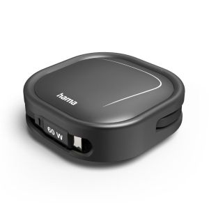 HAMA Прибиращ се кабел за зареждане, USB-C - USB-C, 60 W, 1 м