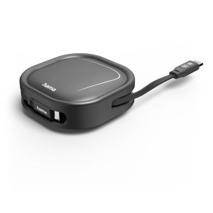 HAMA Прибиращ се кабел за зареждане, USB-C - USB-C, 60 W, 1 м