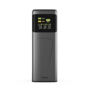 HAMA Външна батерия “High Power”, 150 W, 24000 mAh, 2x USB-C, USB-A, бързо зареждане