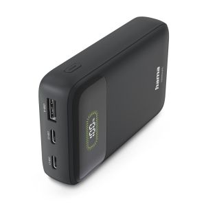 HAMA Външна батерия "PD10-W20", 10000 mAh, 3 изхода: 2 x USB-C, USB-A, Бързо зареждане