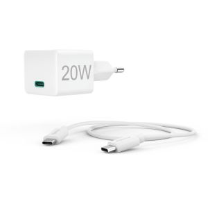 HAMA Комплект бързо мини зарядно с USB-C кабел за зареждане, PD, 20W, 1 м, бяло