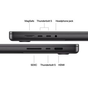 Лаптоп Apple 16-inch MacBook Pro: Apple M5 Max chip with 18-core CPU and 40-core GPU, 48GB, 2TB SSD - Space Black
