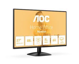 Монитор AOC 27B31H, 27" IPS WLED, 1920x1080@120Hz, 4ms GtG, 1ms MPRT, 300cd m/2, 1500:1, 20M:1 DCR, Adaptive Sync, FlickerFree, Anti Blue Light, Tilt, D-SUB, HDMI