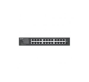 Комутатор ZyXEL GS1100-24E 24-port Gigabit Unmanaged switch v3, Fanless, 802.3az (Green), desktop/19" rackmount