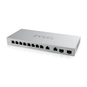 Комутатор ZyXEL XGS1010-12 v2, 12-Port Gigabit Unmanaged Switch with 8-Port 1G + 2-Port 2.5G + 2-Port SFP+