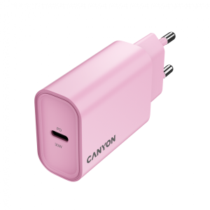 Захранващ адаптер Canyon OnCharge 30W USB-C PD Розов (CNE-CHA30CLPK)