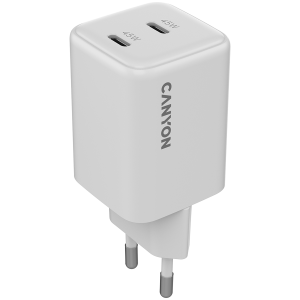 Зарядно устройство Canyon 45W GaN 2xUSB-C PD (CNS-CUW45CC)