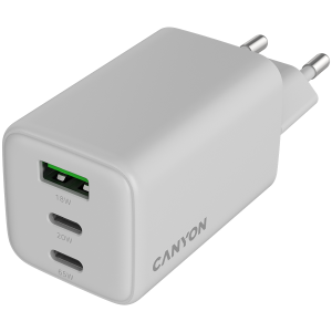 Зарядно устройство Canyon OnCharge 65W GaN 2xUSB-C 1xUSB-A (CNS-CUW65ACC)