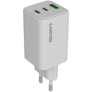 Зарядно устройство Canyon OnCharge 65W GaN 2xUSB-C 1xUSB-A (CNS-CUW65ACC)
