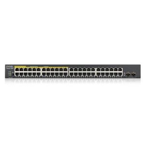 Комутатор ZyXEL GS1900-48HP v2, 48-port GbE L2 Smart Switch, 170 Watt, rackmount