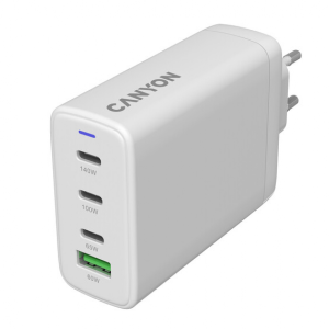 Зарядно устройство Canyon OnCharge 150W GaN 3xUSB-C 1xUSB-A (CNS-CUW140ACC)