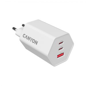 Захранващ адаптер Canyon Hexagon 65W GaN 2xUSB-C 1xUSB-A (CND-CHAHEX65W)