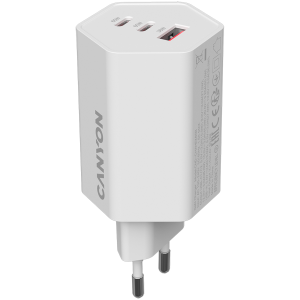 Захранващ адаптер Canyon Hexagon 65W GaN 2xUSB-C 1xUSB-A (CND-CHAHEX65W)