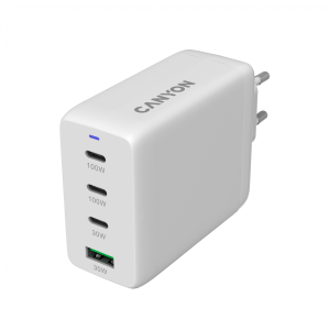 Зарядно устройство Canyon OnCharge 100W GaN 3xUSB-C 1xUSB-A (CNS-CUW100ACC)