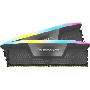 Памет Corsair Vengeance Gray RGB DDR5 32GB (2x16GB) 6000MHz, CL36 - AMD EXPO, Intel XMP