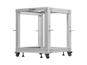 Комуникационен шкаф Lanberg open rack 19" 12U 600x600-1100 adjustable, grey