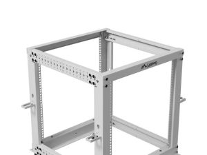 Комуникационен шкаф Lanberg open rack 19" 12U 600x600-1100 adjustable, grey